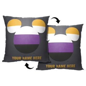 [Personalization Only] Disney Pride Enby Flag Mickey Personalized Printed Throw Pillow