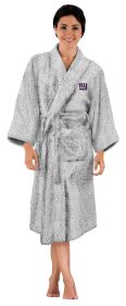 OFFICIAL NFL Women's Sherpa Bath Robe - NY GIANTS {GREY)