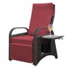 Outdoor Recliner Chair,2 Buckle Adjustment Mechanism Reclining Lounge Chair and Removable Soft Cushion, with Modern Armchair and Ergonomic for Home, S