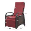Outdoor Recliner Chair,2 Buckle Adjustment Mechanism Reclining Lounge Chair and Removable Soft Cushion, with Modern Armchair and Ergonomic for Home, S