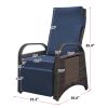 Outdoor Recliner Chair,Separate Adjustment Mechanism PE Wicker Adjustable Reclining Lounge Chair and Removable Soft Cushion,Modern Armchair and Ergono