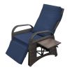 Outdoor Recliner Chair,Separate Adjustment Mechanism PE Wicker Adjustable Reclining Lounge Chair and Removable Soft Cushion,Modern Armchair and Ergono