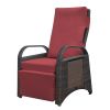 Outdoor Recliner Chair,2 Buckle Adjustment Mechanism Reclining Lounge Chair and Removable Soft Cushion, with Modern Armchair and Ergonomic for Home, S