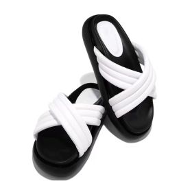 Women's Slippers Silk Soft Platform Ladies Slides Shoes 2022 Summer Fashion Thick Bottom Female Slipper Woman Flip-flops (Color: WE, Shoe Size: 5)