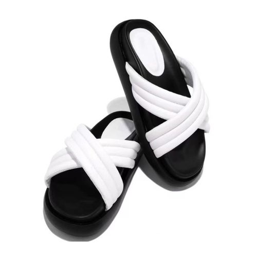 Women's Slippers Silk Soft Platform Ladies Slides Shoes 2022 Summer Fashion Thick Bottom Female Slipper Woman Flip-flops