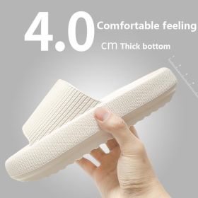 Home Slippers Couples Feel Cool Stepping On Excrement Slippers (Color: White, size: 36or37)