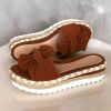 Women Slippers Summer 2020 Platform Wedges Mid Heels Bow Tie Peep Toe Fashion Slides Beach Outdoor Ladies Shoes Zapatos De Mujer